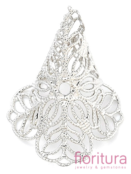 NAKŁADKA FILIGRANOWA AŻUROWA 28,5x21x15,5MM KOLOR STARE SREBRO