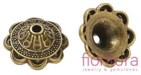 NAKŁADKA KWIAT 14X5MM KOLOR STARE ZŁOTO