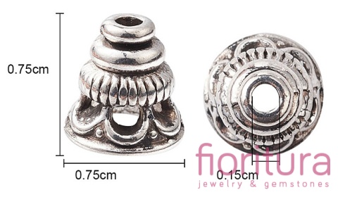 NAKŁADKA STOŻEK 7,5x7,5MM KOLOR STARE SREBRO