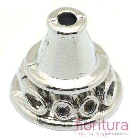 NAKŁADKA STOŻEK 14x12,5MM KOLOR STARE SREBRO