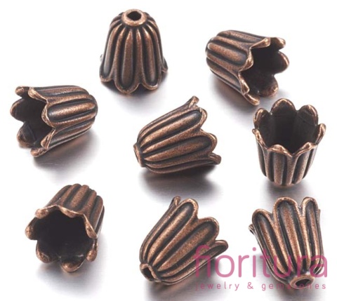 NAKŁADKA KWIAT STOŻEK 10x10MM MMV KOLOR MIEDZIANY