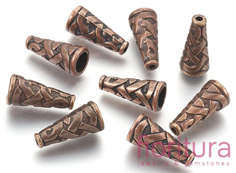 NAKŁADKA STOŻEK 18x8x8MM KOLOR MIEDZIANY