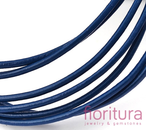 RZEMIEŃ OKRĄGŁY SKÓRA NATURALNA 2MM KOLOR GRANATOWY