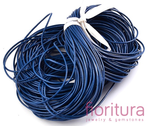 RZEMIEŃ OKRĄGŁY SKÓRA NATURALNA 2MM KOLOR GRANATOWY