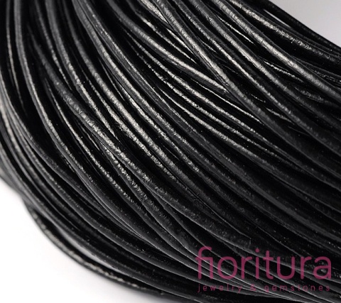 RZEMIEŃ OKRĄGŁY SKÓRA NATURALNA 2MM KOLOR CZARNY