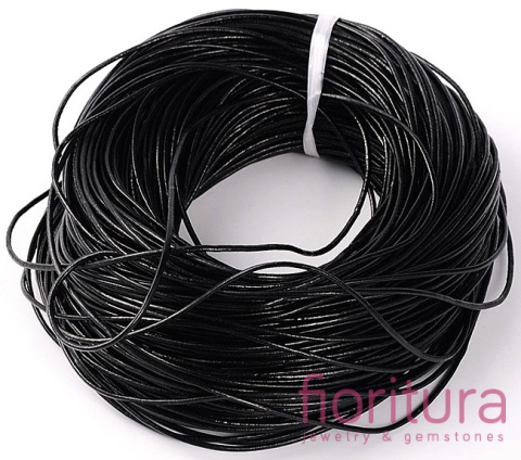 RZEMIEŃ OKRĄGŁY SKÓRA NATURALNA 2MM KOLOR CZARNY