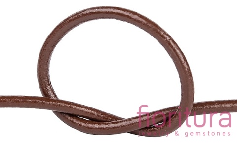 RZEMIEŃ OKRĄGŁY SKÓRA NATURALNA 3MM KOLOR SADDLE BROWN