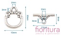 ZAPIĘCIE PRZEKŁADKOWE 20x15x2MM KOLOR STARE SREBRO