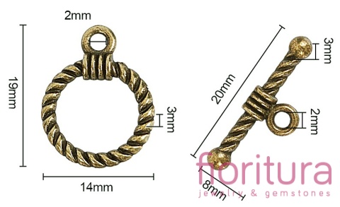 ZAPIĘCIE PRZEKŁADKOWE 20x14x3MM KOLOR STARE ZŁOTO