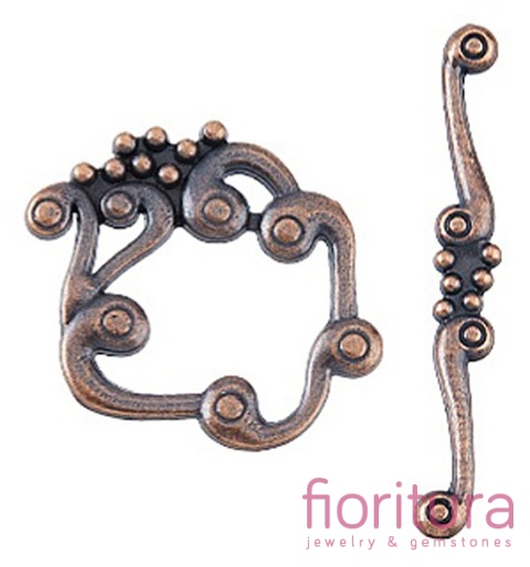 ZAPIĘCIE PRZEKŁADKOWE 24x27x2MM KOLOR MIEDZIANY