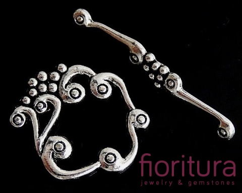 ZAPIĘCIE PRZEKŁADKOWE 24x27x2MM KOLOR STARE SREBRO