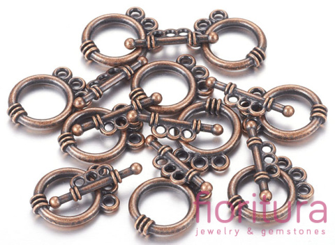 ZAPIĘCIE PRZEKŁADKOWE ROZDZIELACZ NA TRZY 18x14x3,5MM KOLOR MIEDZIANY