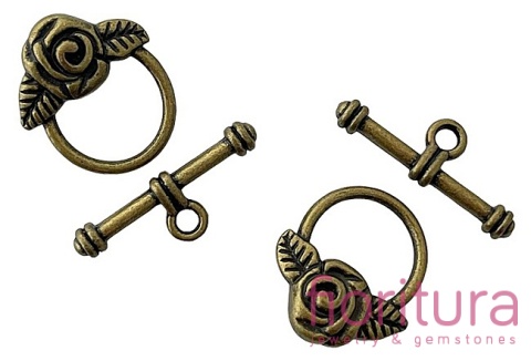 ZAPIĘCIE PRZEKŁADKOWE TOGGLE 19x17MM KOLOR STARE ZŁOTO