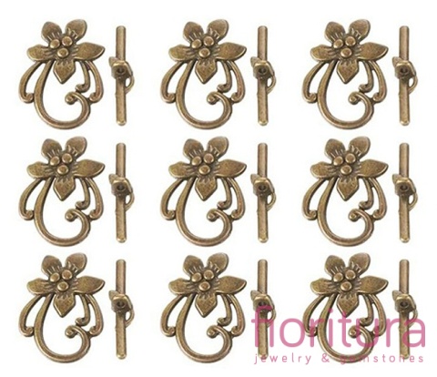 ZAPIĘCIE PRZEKŁADKOWE TOGGLE 28x20MM KOLOR STARE ZŁOTO