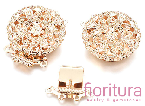 ZAPIĘCIE SZUFLADKOWE Z BLOKADĄ ROZDZIELACZ NA CZTERY 29x23x6MM KOLOR LIGHT GOLD