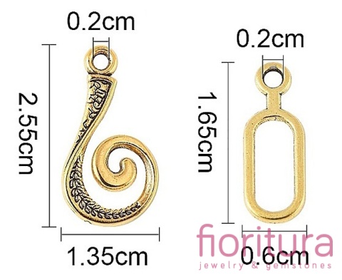 ZAPIĘCIE TYPU HAK 25,5x13,5MM KOLOR ZŁOTY