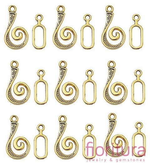 ZAPIĘCIE TYPU HAK 25,5x13,5MM KOLOR ZŁOTY