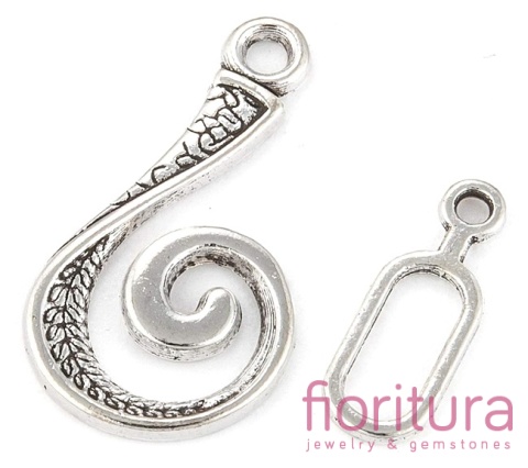 ZAPIĘCIE TYPU HAK 26x14MM KOLOR SREBRNY