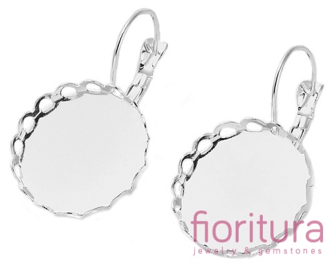 BAZA KOLCZYKA 32x19MM KABOSZON 18MM KOLOR SREBRNY  