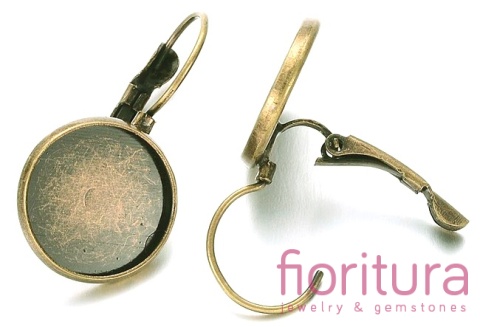 BAZA KOLCZYKA 27x16MM KABOSZON 14MM KOLOR STARE ZŁOTO