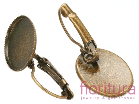 BAZA KOLCZYKA 32x14MM KABOSZON 13x18MM KOLOR STARE ZŁOTO 