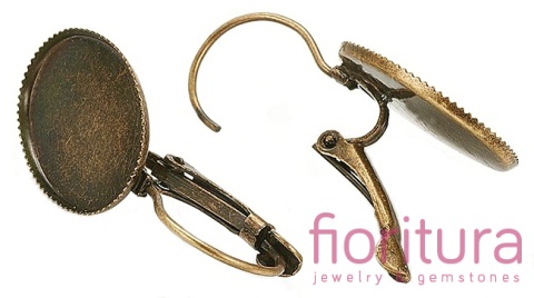 BAZA KOLCZYKA 32x14MM KABOSZON 13x18MM KOLOR STARE ZŁOTO 