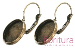 BAZA KOLCZYKA 26x14MM KABOSZON 12MM KOLOR STARE ZŁOTO 