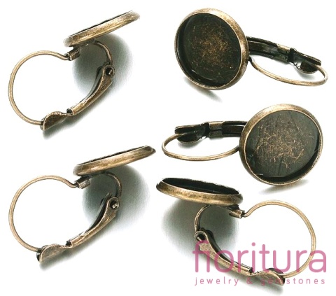 BAZA KOLCZYKA 26x14MM KABOSZON 12MM KOLOR STARE ZŁOTO 