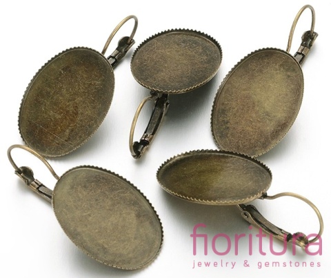 BAZA KOLCZYKA 38x19MM KABOSZON 18x25MM KOLOR STARE ZŁOTO 