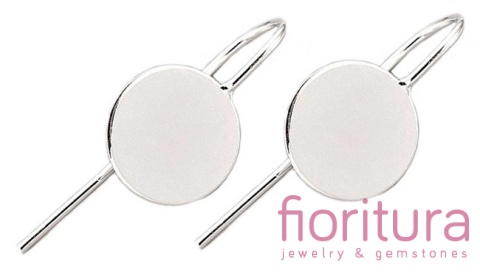 BAZA KOLCZYKA 24x10MM KABOSZON 10MM KOLOR SREBRNY