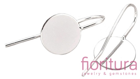 BAZA KOLCZYKA 24x10MM KABOSZON 10MM KOLOR SREBRNY