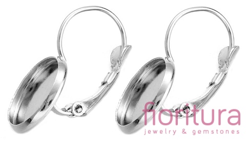 BAZA KOLCZYKA 26x14MM KABOSZON 12MM KOLOR STARE SREBRO  