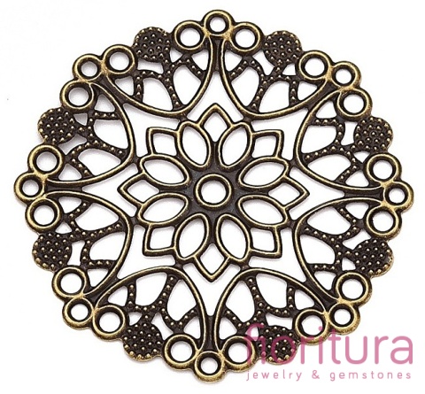 BAZA, ŁĄCZNIK,ZAWIESZKA FILIGRAN 48x48x0,5MM KOLOR STARE ZŁOTO