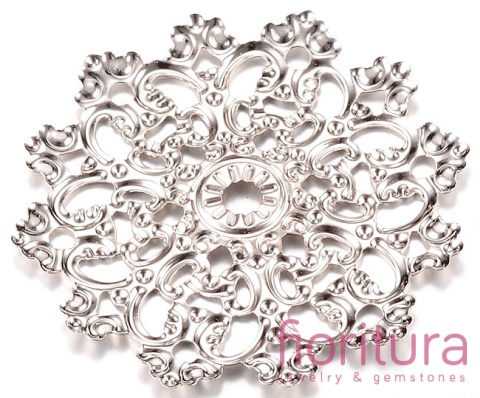 BAZA, ŁĄCZNIK,ZAWIESZKA FILIGRAN 48x47x2MM KOLOR STARE SREBRO