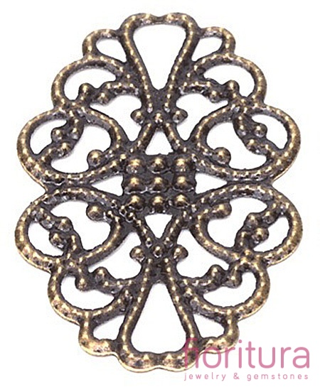 BAZA, ŁĄCZNIK,ZAWIESZKA FILIGRAN 31x20x0,5MM KOLOR STARE ZŁOTO