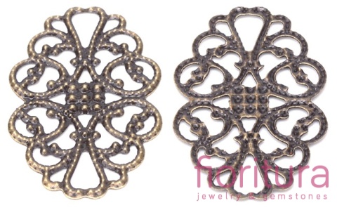 BAZA, ŁĄCZNIK,ZAWIESZKA FILIGRAN 31x20x0,5MM KOLOR STARE ZŁOTO