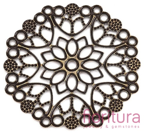 BAZA, ŁĄCZNIK,ZAWIESZKA FILIGRAN 33x33x0,5MM KOLOR STARE ZŁOTO