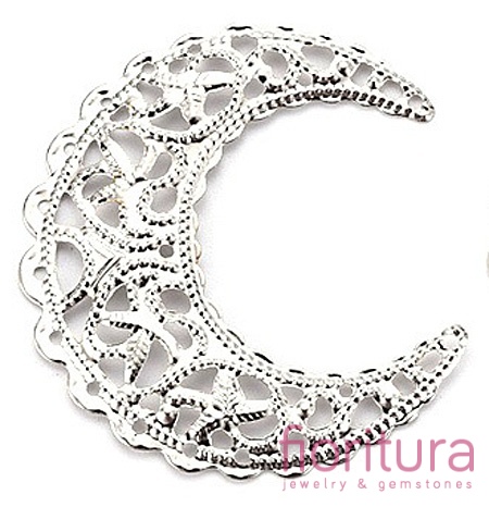 BAZA, ŁĄCZNIK,ZAWIESZKA FILIGRAN 43x38x0,5MM KOLOR STARE SREBRO