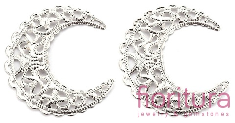 BAZA, ŁĄCZNIK,ZAWIESZKA FILIGRAN 43x38x0,5MM KOLOR STARE SREBRO