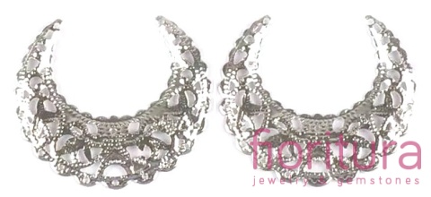 BAZA, ŁĄCZNIK,ZAWIESZKA FILIGRAN 43x38x0,5MM KOLOR STARE SREBRO