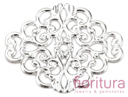 BAZA, ŁĄCZNIK,ZAWIESZKA FILIGRAN 37x30x0,5MM KOLOR STARE SREBRO