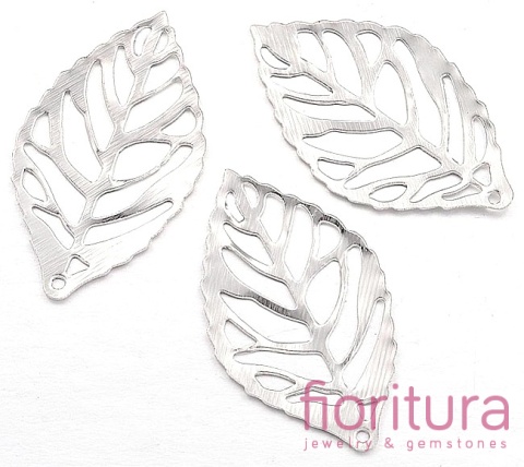 BAZA, ŁĄCZNIK,ZAWIESZKA FILIGRAN LIŚĆ 24x14x0,2MM KOLOR STARE SREBRO