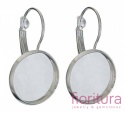 BAZA KOLCZYKÓW 25x14MM KABOSZON 12MM KOLOR STARE SREBRO