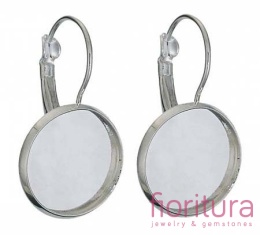 BAZA KOLCZYKÓW 25x14MM KABOSZON 12MM KOLOR STARE SREBRO