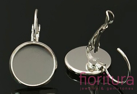 BAZA KOLCZYKÓW 25x14MM KABOSZON 12MM KOLOR STARE SREBRO