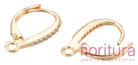 BIGLE ANGIELSKIE MICRO PAVE Z SZEŚCIENNYMI CYRKONIAMI CRYSTAL 17x11x2MM KOLOR ZŁOTY