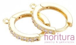 BIGLE ANGIELSKIE TYPU KAJDANKI MICRO PAVE Z SZEŚCIENNYMI CYRKONIAMI CRYSTAL16x14x2MM KOLOR ZŁOTY