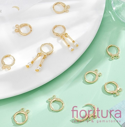 BIGLE ANGIELSKIE TYPU KAJDANKI Z DWOMA OTWORAMI 14,5x11,5x2MM KOLOR ZŁOTY 