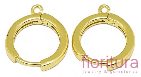 BIGLE ANGIELSKIE KAJDANKI  TYPU HUGGIE HOOP 17x14x2MM KOLOR ZŁOTY