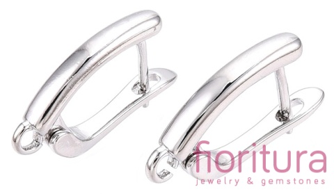 BIGLE ZATRZASKOWE OZDOBNE 18x10x3MM KOLOR STARE SREBRO